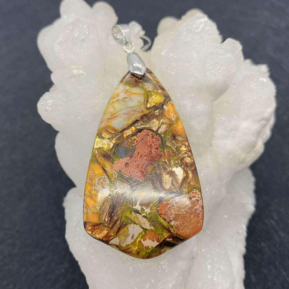 Picture of Amazon Explosions Natural Stone Turquoise Pendant Drop-Shaped Polished Pendant DIY Necklace Pendant Accessories