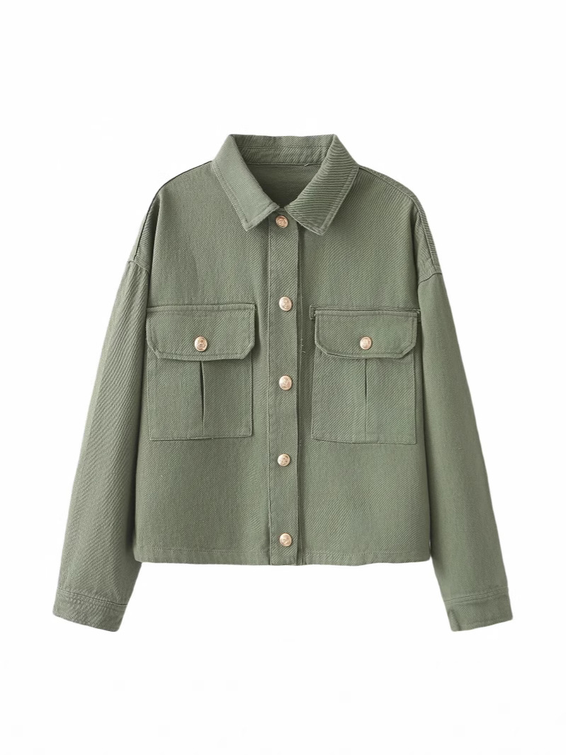 Picture of ZA cross-border wholesale 2025 new spring European and American style women's simple all-match washed lapel jacket coat top