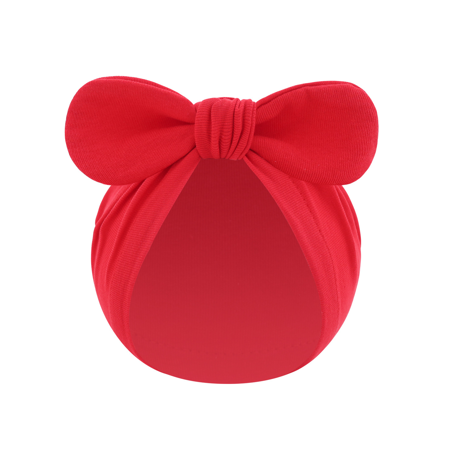 Picture of New children's solid color turtle cap baby Indian cap baby ball knotted cap ins Europe and America wholesale rabbit ear cap