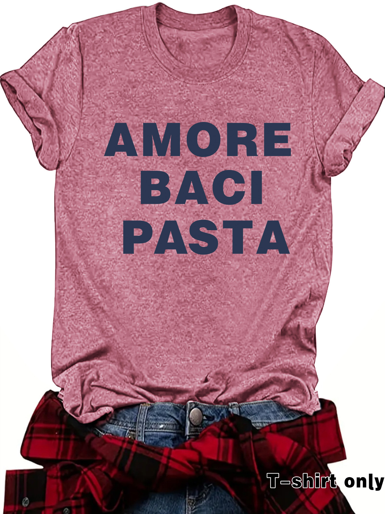 Cross-Border European and American Short-Sleeved Women's T-Shirt Slogan Fashion Loose Casual Short-Sleeved Round Neck T-Shirt Women's Cross-Border E-Commerce