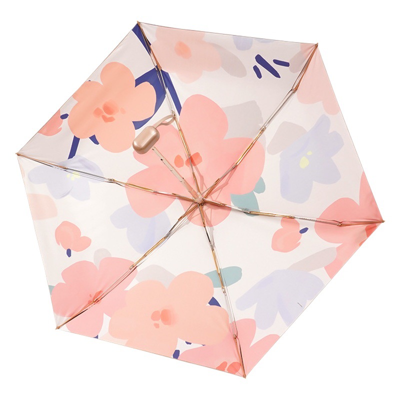 Mini folding sun umbrella wholesale UV protection compact portable sunshade and rain dual-purpose umbrella customized advertising