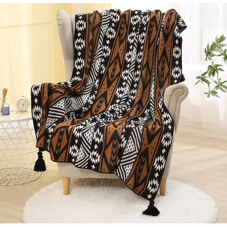 Picture of Navajo Daylight Blanket Export Knitted Bohemian Sofa Cover Blanket Office Air Conditioning Nap Blanket