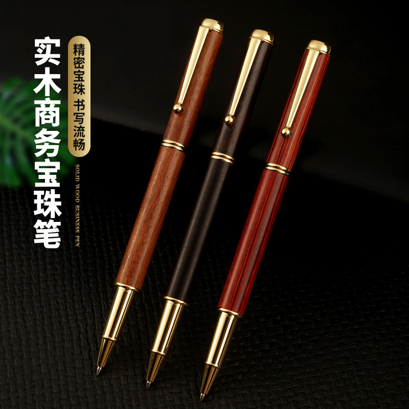 SOURCE Factory wholesale brass sandalwood signature pen business office ballpoint pen signature pen support lettering