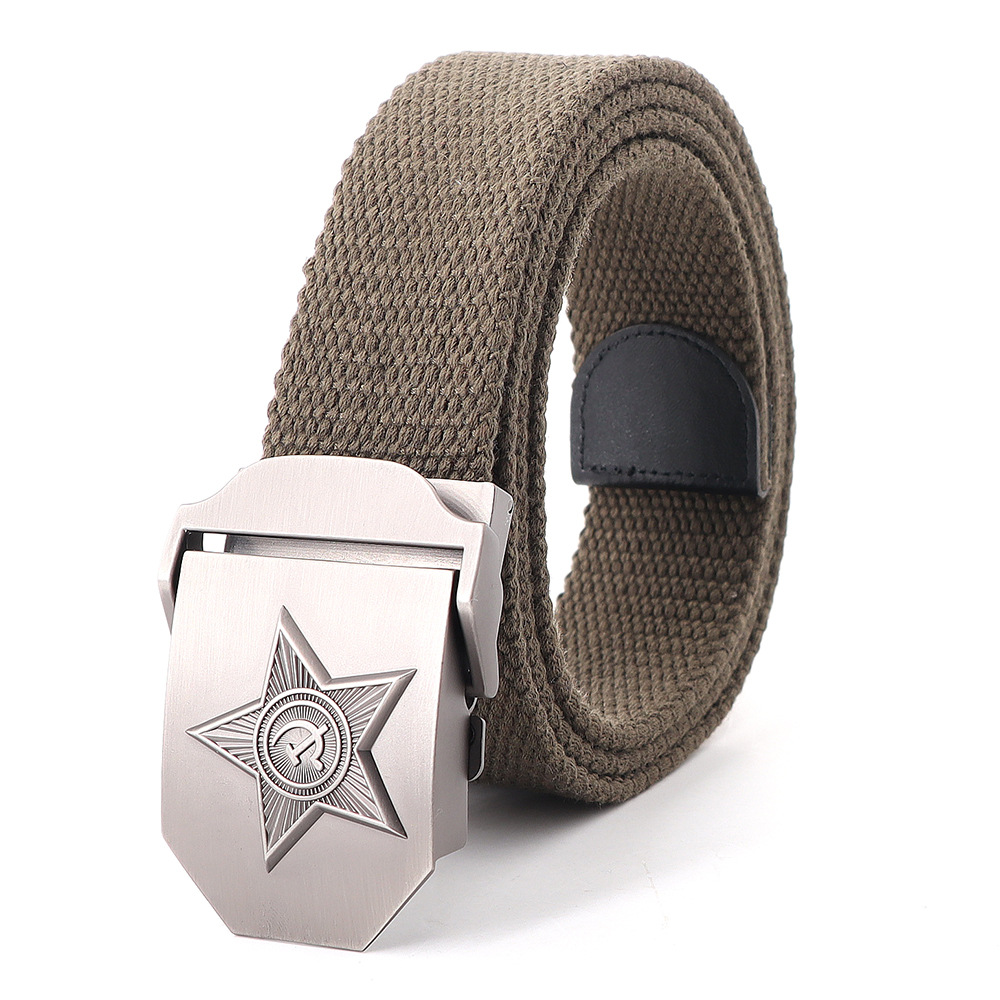 Picture of Soviet Union military emblem canvas belt belt thickened men's outdoor jeans tactical alloy manufacturers wholesale