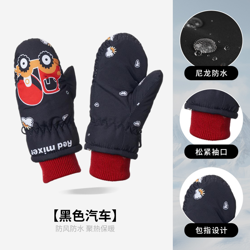 Picture of Cross-Border Outdoor Professional Sports Warm Gloves for Boys and Girls Aged 3-9 Years Old Fleece-Lined and Thickeneded Windproof Kidsren's Ski Gloves