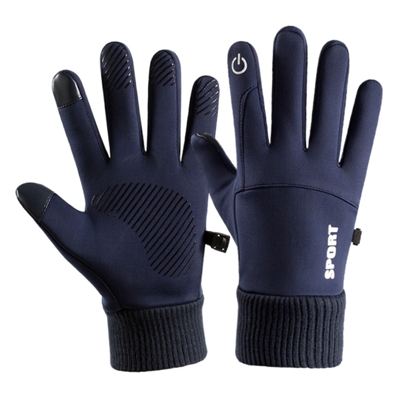 Outdoor Gloves Men's Winter Fleece-lined Warm Touch Screen Non-slip Cycling Climbing Skiing Waterproof Windproof Sports Gloves
