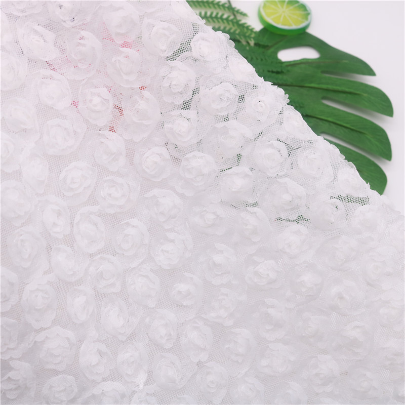 Picture of 3D Three-dimensional Small Rose Chiffon Disc Flower Mesh Embroidered Children's Clothing Hanfu Skirt Lace Lace Wedding Fabric Multicolor