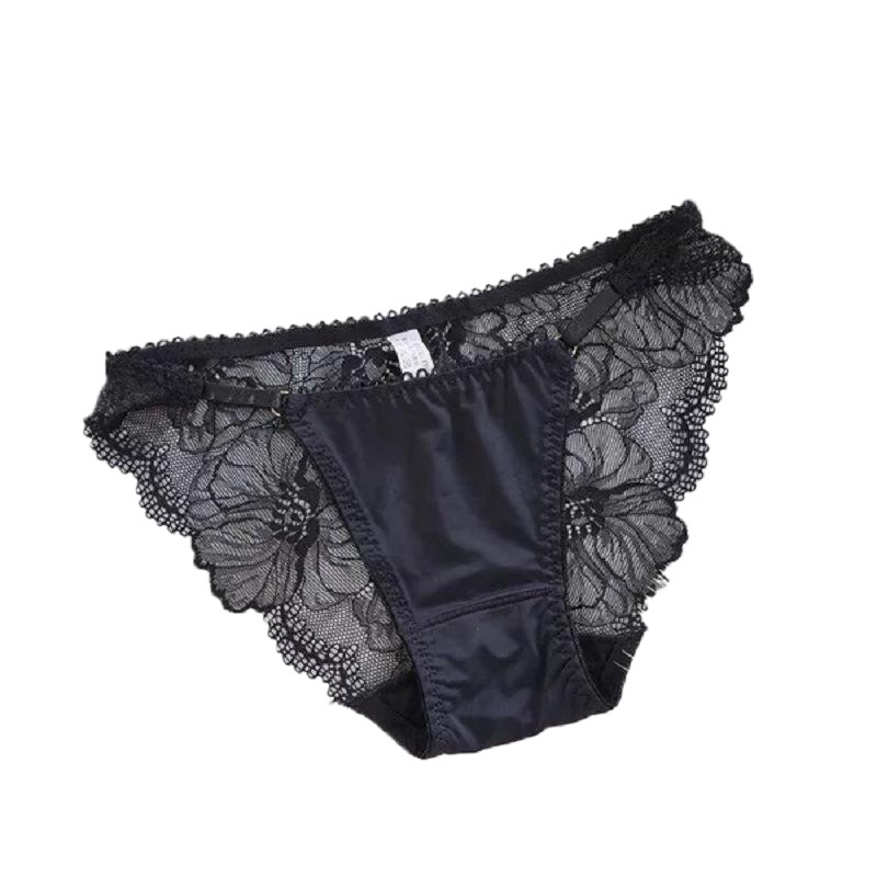 Cross-border Women's Underwear Women's Low Waist Sexy Lace Ice Silk Traceless Hip Hollow Large Size Women's Thin Belt Three Underwear