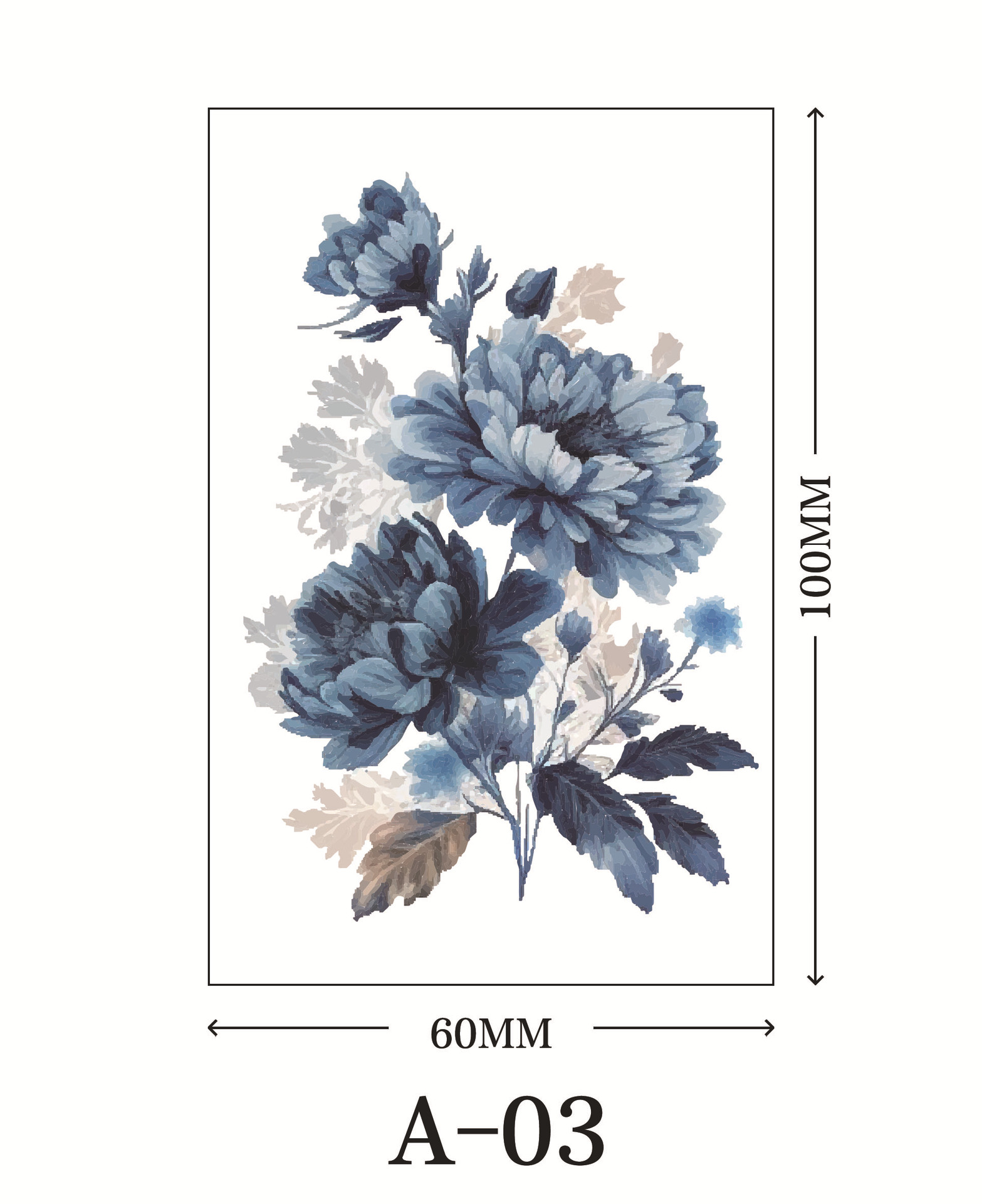 Picture of New cross-border rose flower tattoo stickers small fresh net red color tattoo stickers factory wholesale waterproof and durable