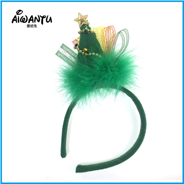 Christmas Headband Creative Plush Sequin Five-Pointed Star Dress up Christmas Hat Party Headband Festive Kidsren's Performance Supplies