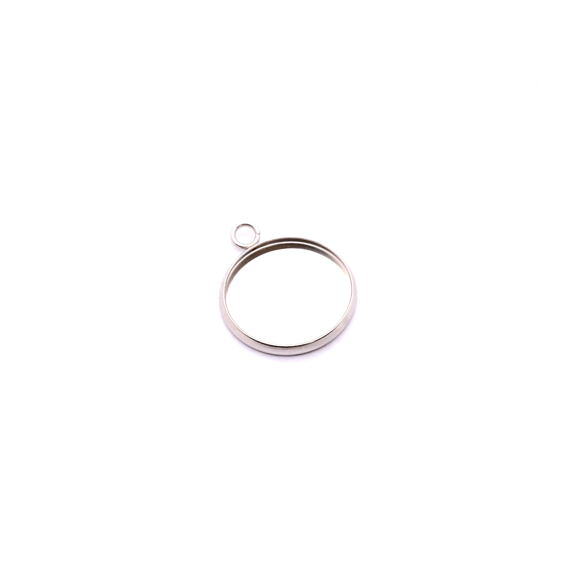 Picture of Factory wholesale diy stainless steel jewelry pendant 6-30m time gem base jewelry accessories round stone holder