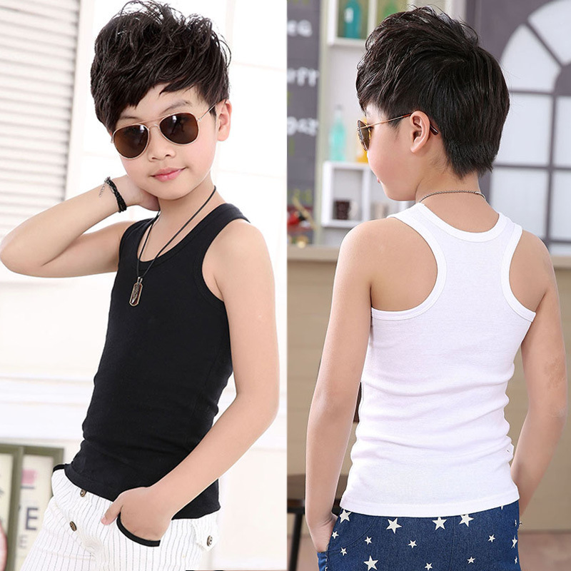 Picture of Children's Cotton Boys' I-shaped Hurdle Girls' Small Camisole Underwear Summer Girls' Undershirt