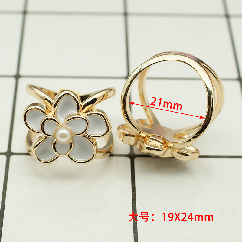 Picture of South Korea multi-functional scarf buckle high-grade Pearl fashion new Camellia windbreaker belt buckle high-end jewelry wholesale
