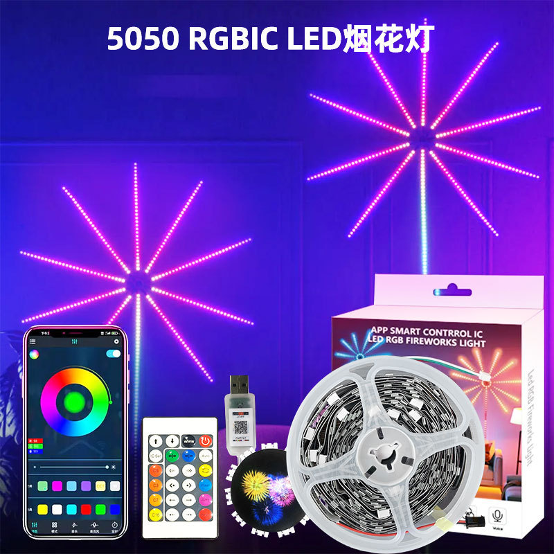 Picture of Led Colorful Music Sound-Controlled Light Strip Flowing Water Holiday Decoration Atmosphere Light Fireworks Light Ledlightrgb Colorful