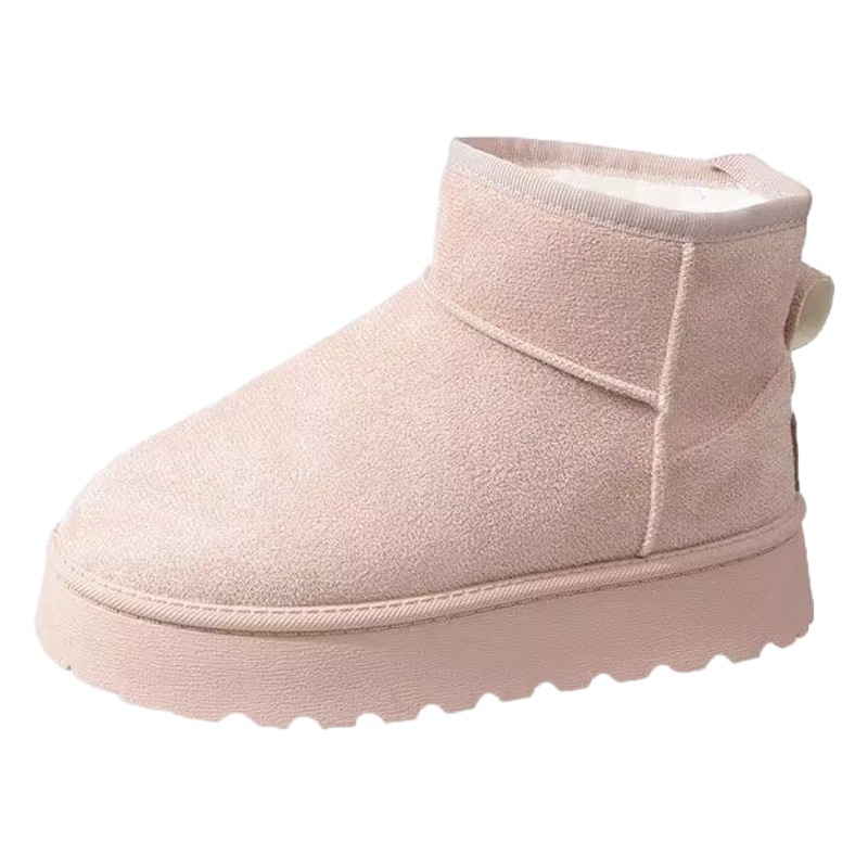 Thick-Soled Snow Boots Women's Shoes 2025 Winter New Velvet Thickeneded Cotton Shoes Women's Warm Furry Short Boots Trbottomy