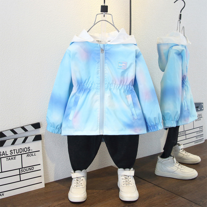 Picture of Girls' Coat Spring and Autumn 2025 New Children's Western Style Fashionable Baby Girl's Spring Hooded Rush Clothes Spring Coat