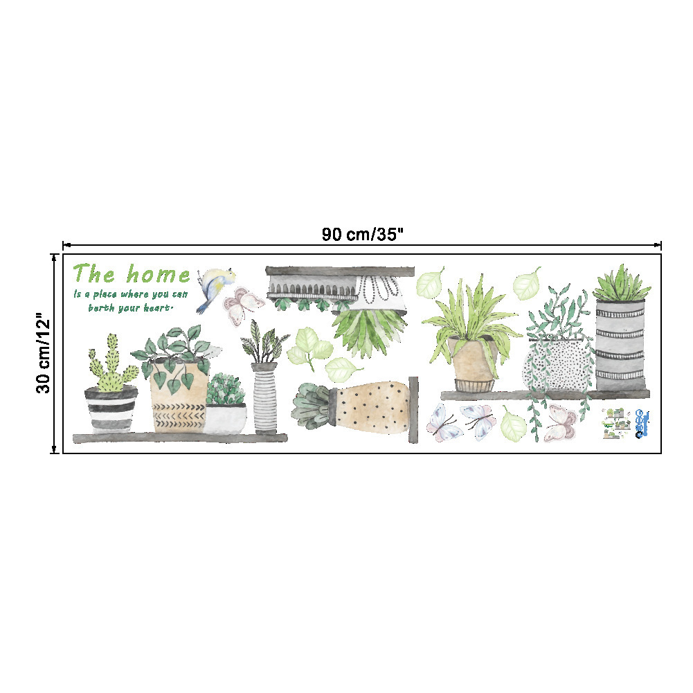 Picture of Y830-z new style personalized creative study color plant potted wall stickers bedroom living room decoration
