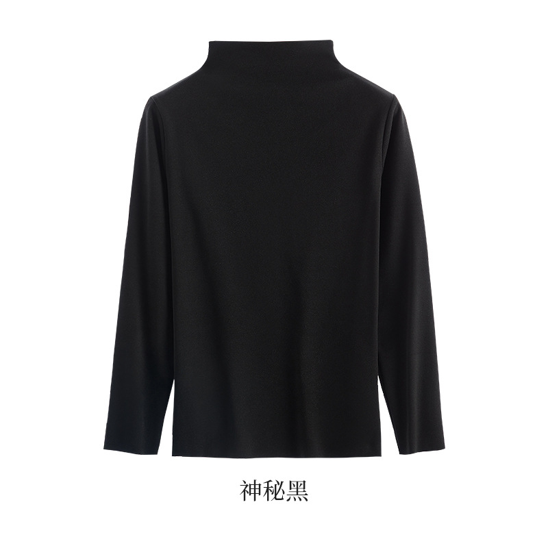 Picture of De velvet half turtleneck bottoming shirt for women autumn and winter New thickened warm inner wear long sleeve T-shirt tight top