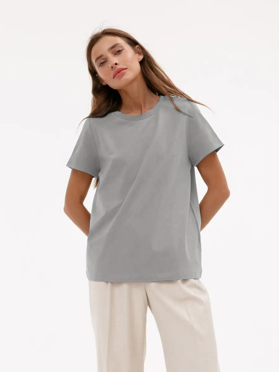 Picture of Cross-Border Short-Sleeved T-Shirt European and American 2025 Summer New Women's Fashion Casual Home Work Clothing Versatile Round Neck Short-Sleeved T-Shirt