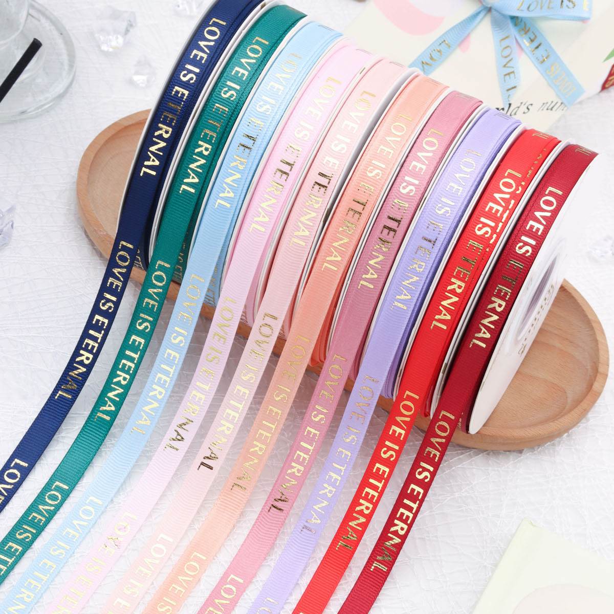 1cm Bronzing Rib Ribbon DIY Handmade Flower Packaging Bow Ribbon Baking Cake Rib Tie Strap