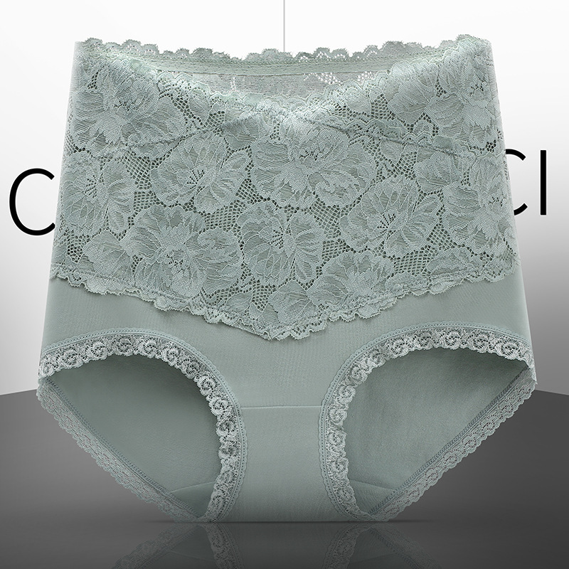 Picture of High-Waisted Lace Underwear for Women, Butt Lifting Pants for Women, Pure Cotton Crotch Fat Mm, Large Size Briefs for Women