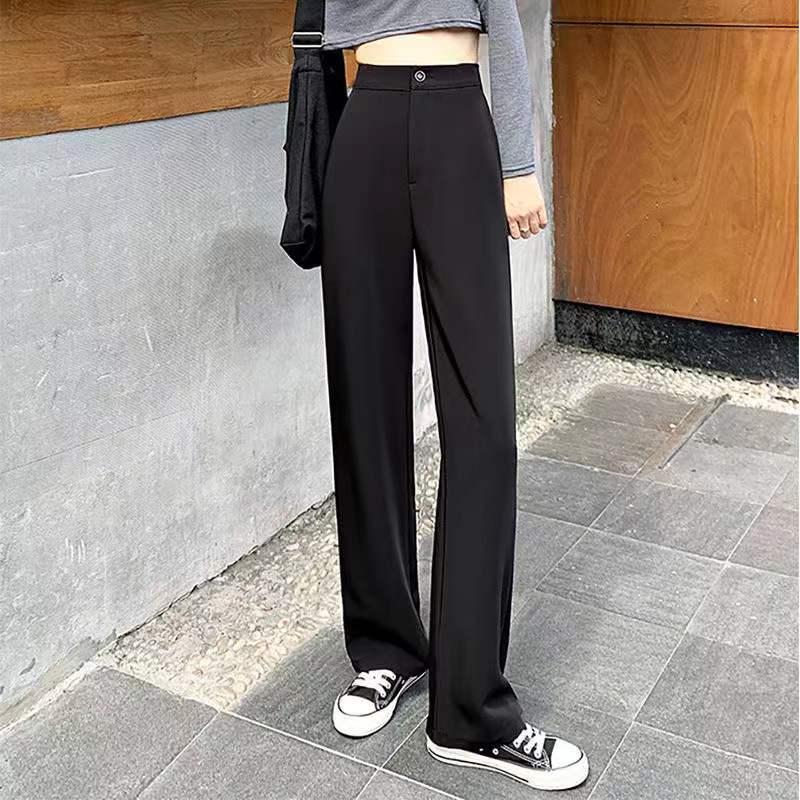 Korean Style Suit Wide-leg Pants Women's Autumn 2023 New High Waist Draped chubby girl Straight Pants Fashionable All-match Pants