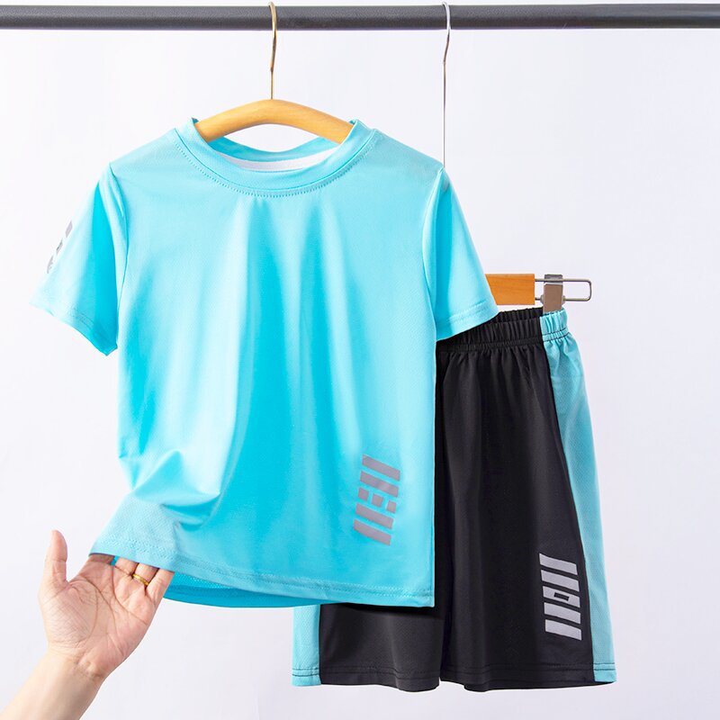 Picture of Children's Clothing Children's Quick-drying Clothes Summer Boys' Short-sleeved Base Shirt T-shirt Primary School Students' Performance Basketball Clothes Summer Clothes
