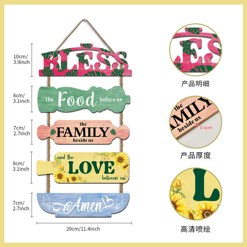 Picture of Cross-border American Country Wooden Listing Home Decoration Living Room Background Wall Decoration Wooden Plate Wooden Painting Mural Door Hanging