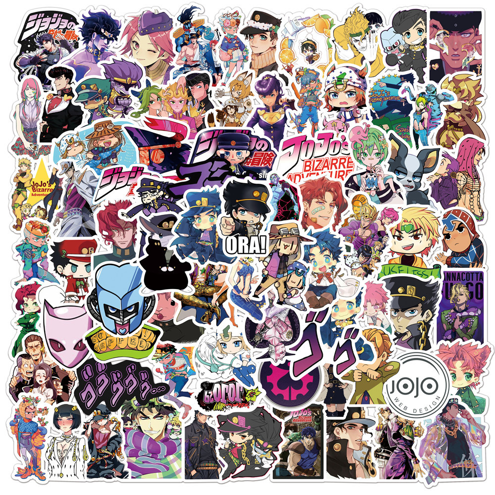 100 sheets of Japanese anime JOJO's wonderful adventure graffiti stickers waterproof stickers for luggage laptop