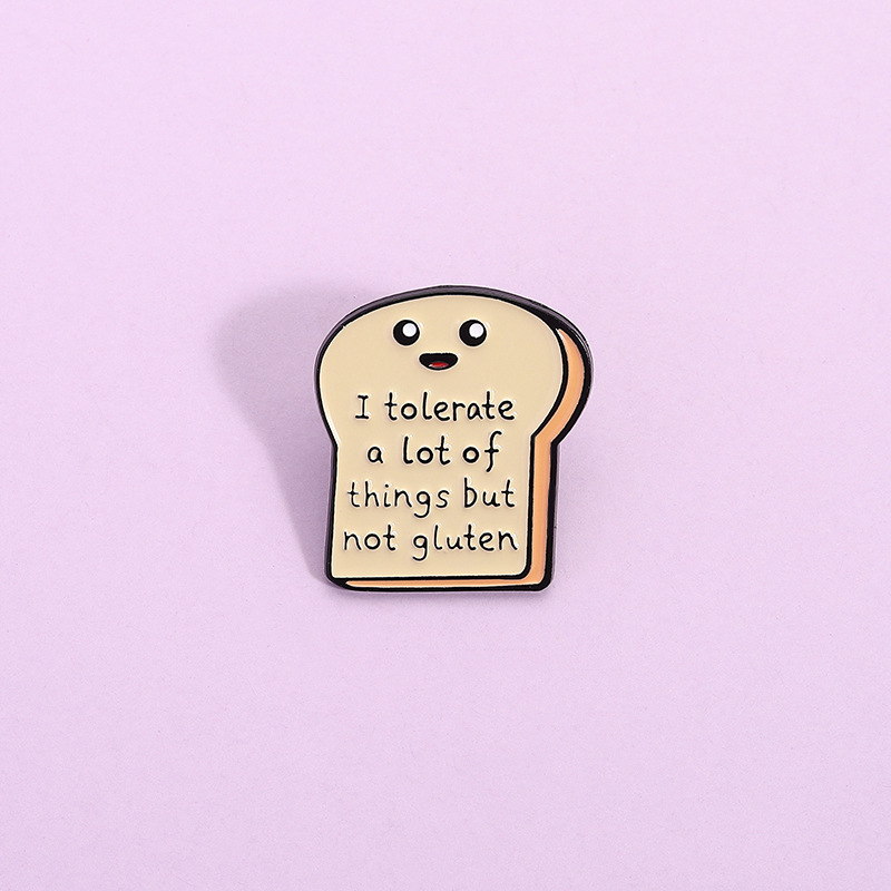 Cross-Border New Toast Bread Shape Brooch Creative Cartoon Funny Fun Metal Accessories Pin Badge Wholesale