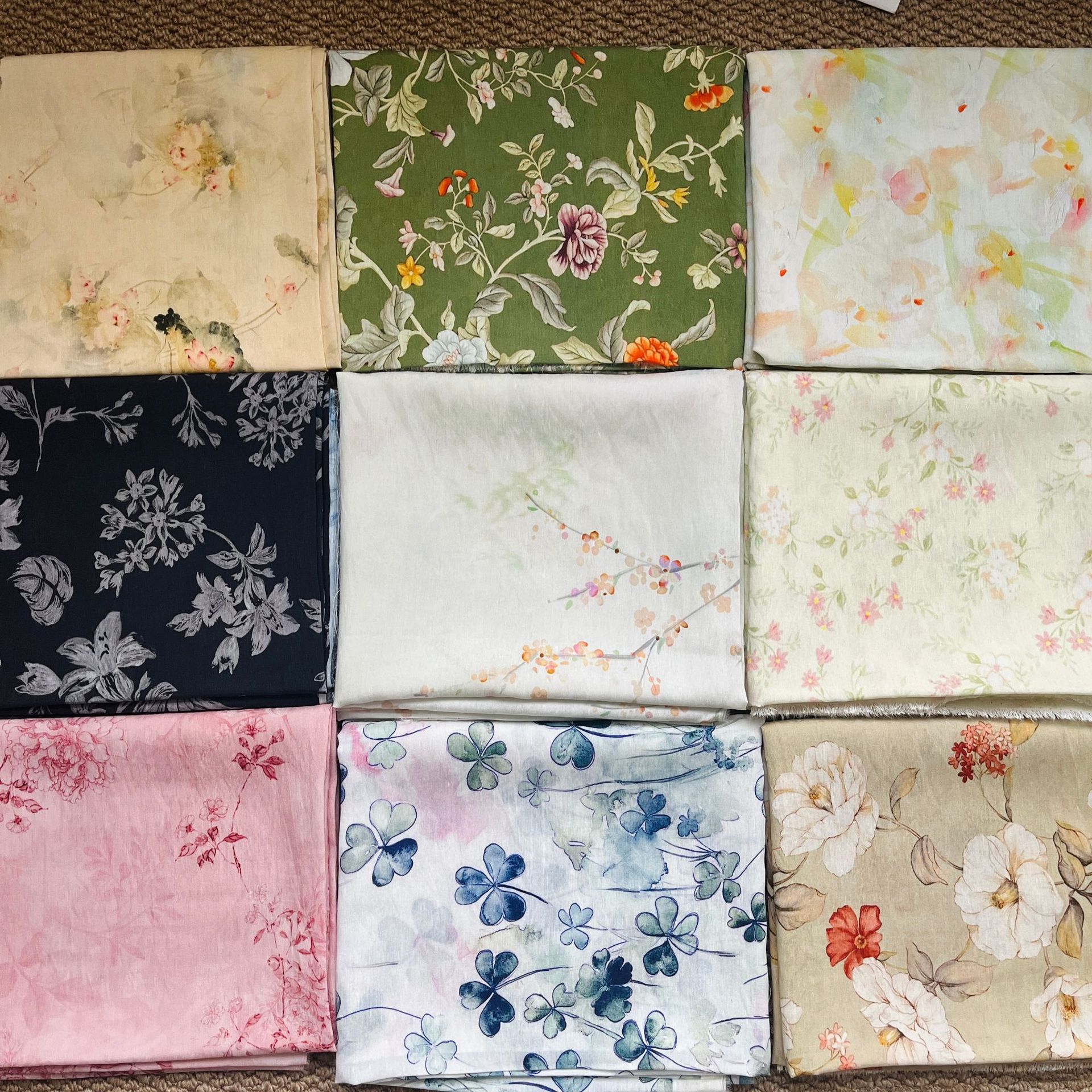 New Chinese Gastrodia Digital Printed Fabric Brocade Cotton Fabric Cheongsam dress New Chinese Hanfu Shirt Fabric