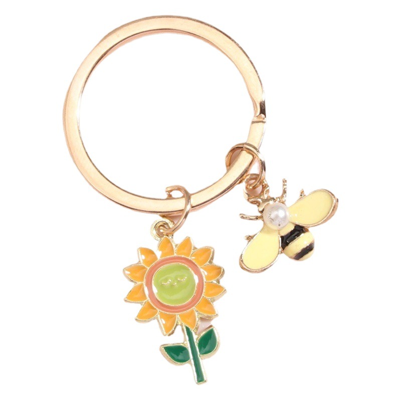 Summer New Fresh Bee Flower Keychain Bag Pendant Amazon Hot Factory Direct Approval