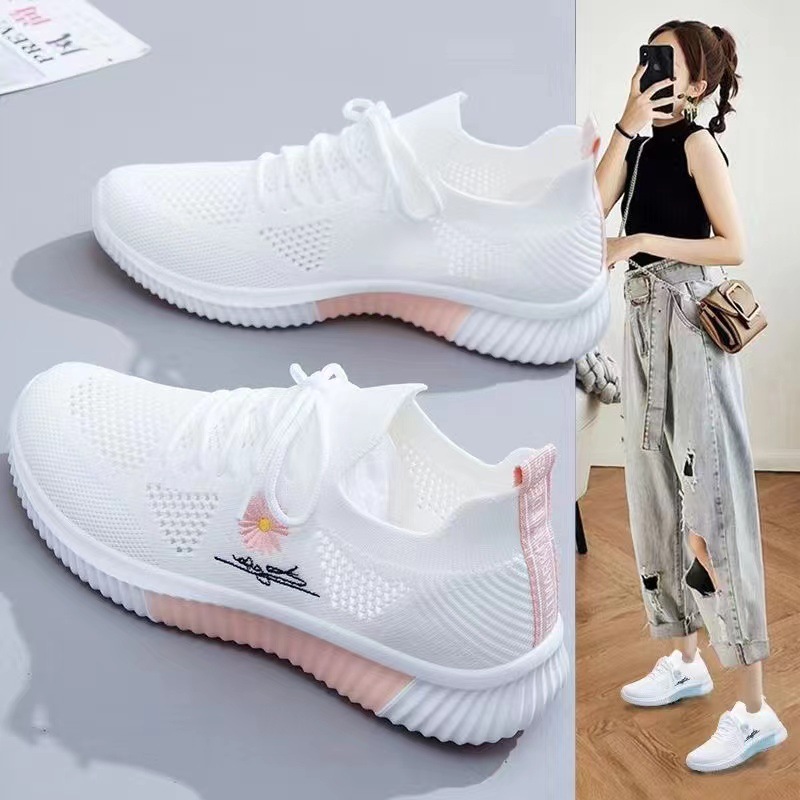 Summer Women's Shoes 2024 Summer New Arrival Large Mesh All-Match Hollow Breathable sneaker Casual Shoes for Summer