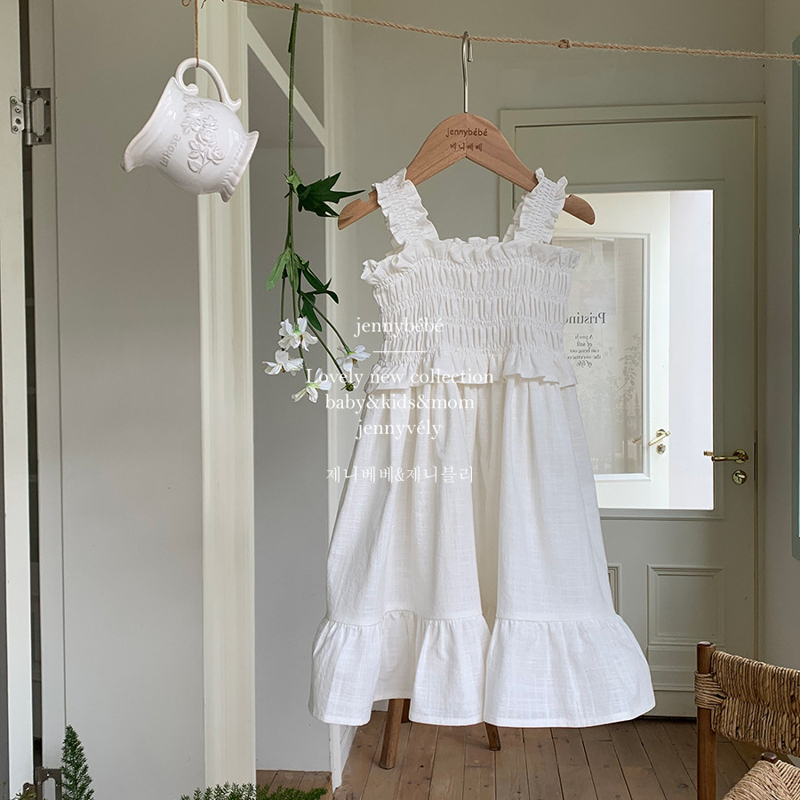 Picture of Korean-style Mother-daughter Parces' Ins-style Baby Girl's Lace dress Baby's Fresh-style Sling Ass-fitted Fart Clothes