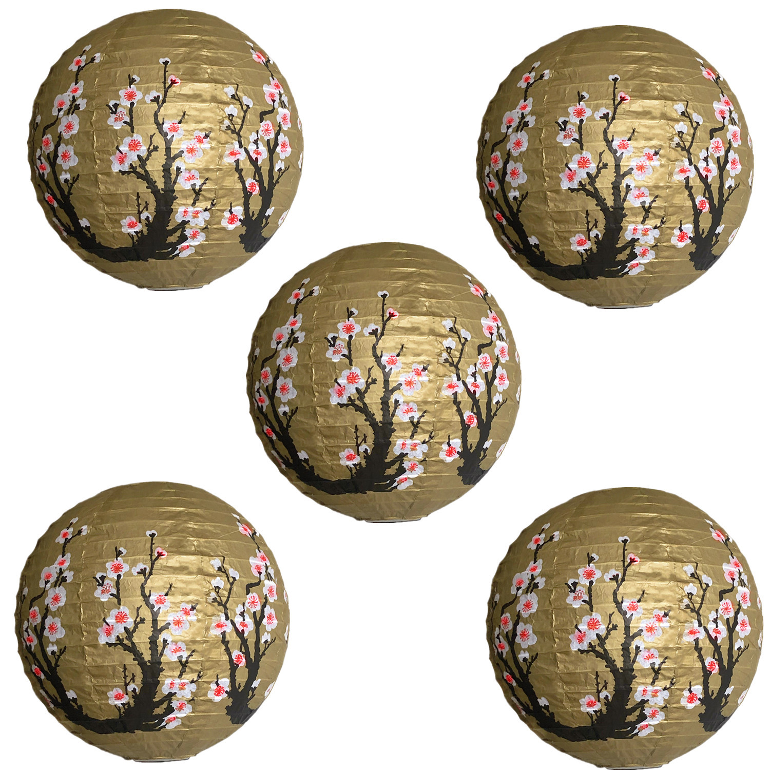 Plum Blossom Paper Lantern Chinese Style Golden Red Purple Pink Plum Blossom Lantern