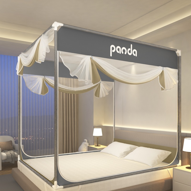 Picture of Class A Mosquito Net Household Bedroom Three-door New Bracket Tattoo Children's Anti-fall Anti-drop Bed Fully Surrounded Bottomless 1.8