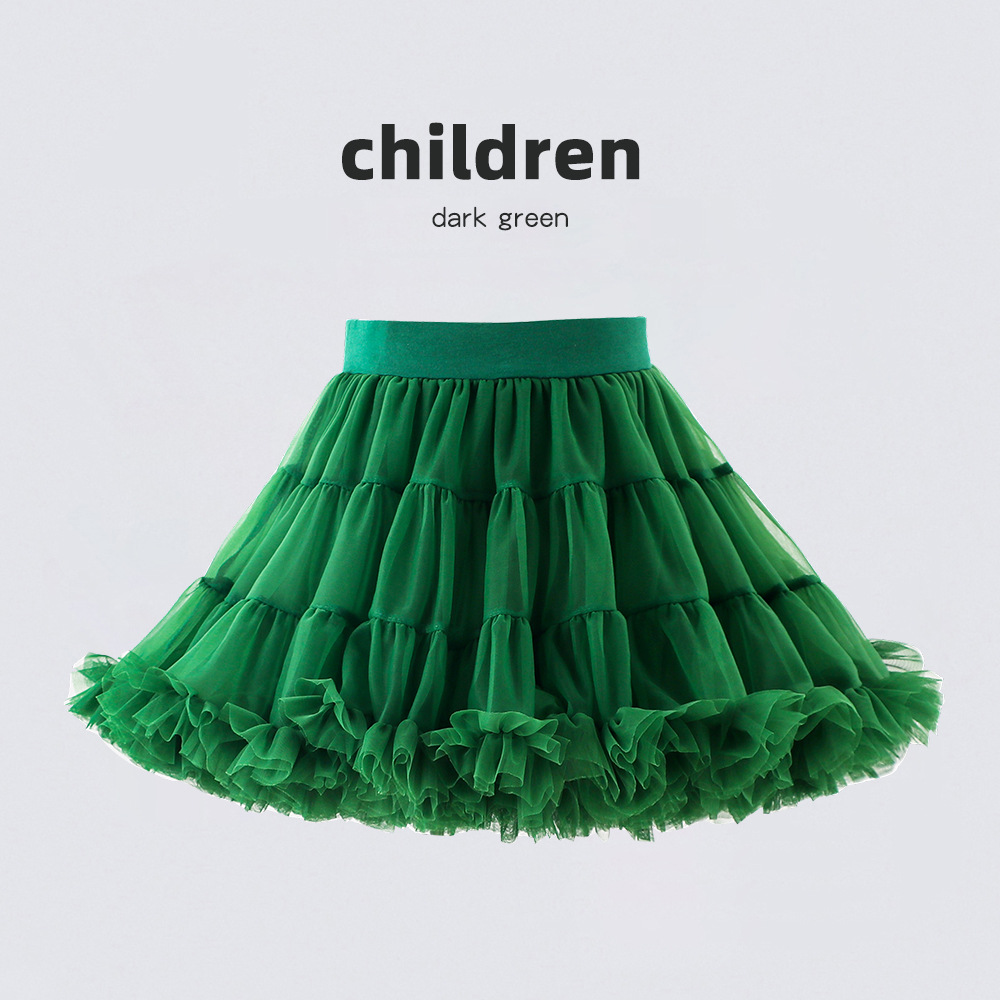 Picture of Tutu Skirt Girl's Skirt Christmas Explosion Cross-border Dark Green Mesh Skirt Girl's Skirt Children's Skirt