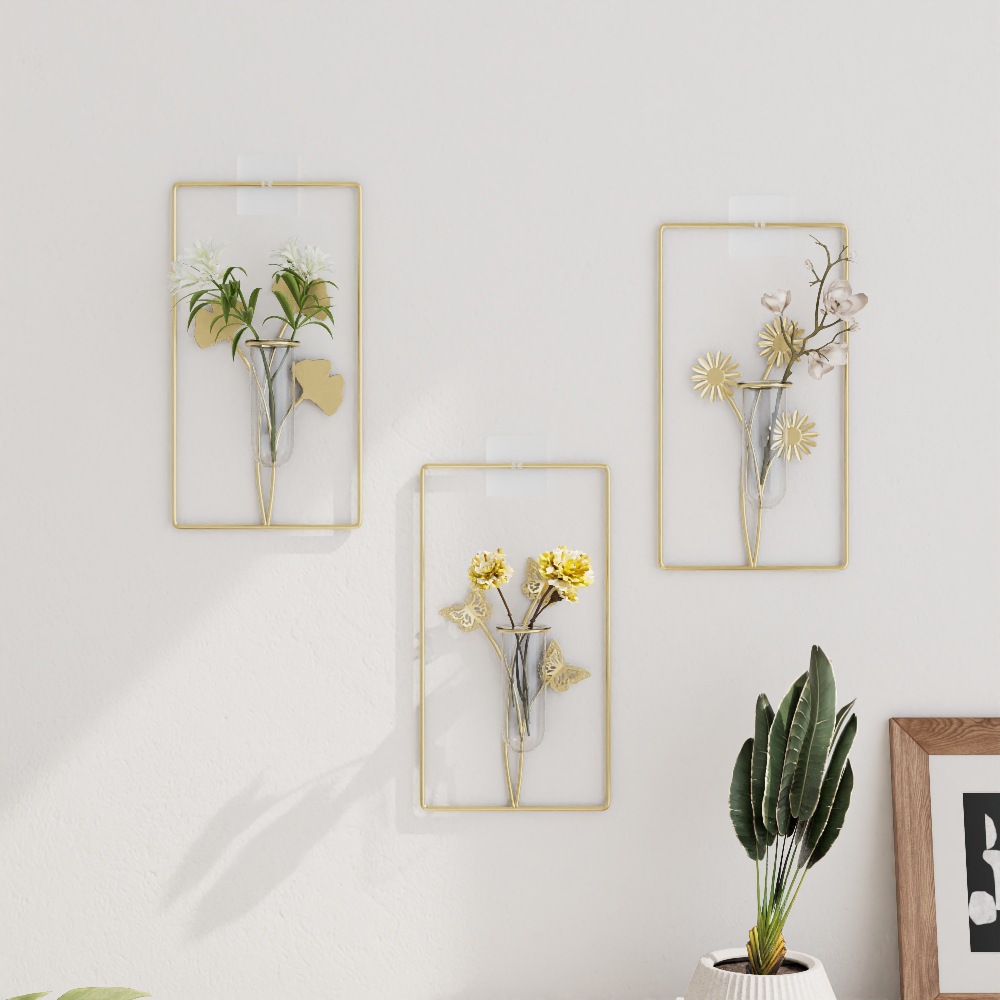 Room wall decoration pendant home living room background wall restaurant creative wall hydroponic vase wall hanging decorations