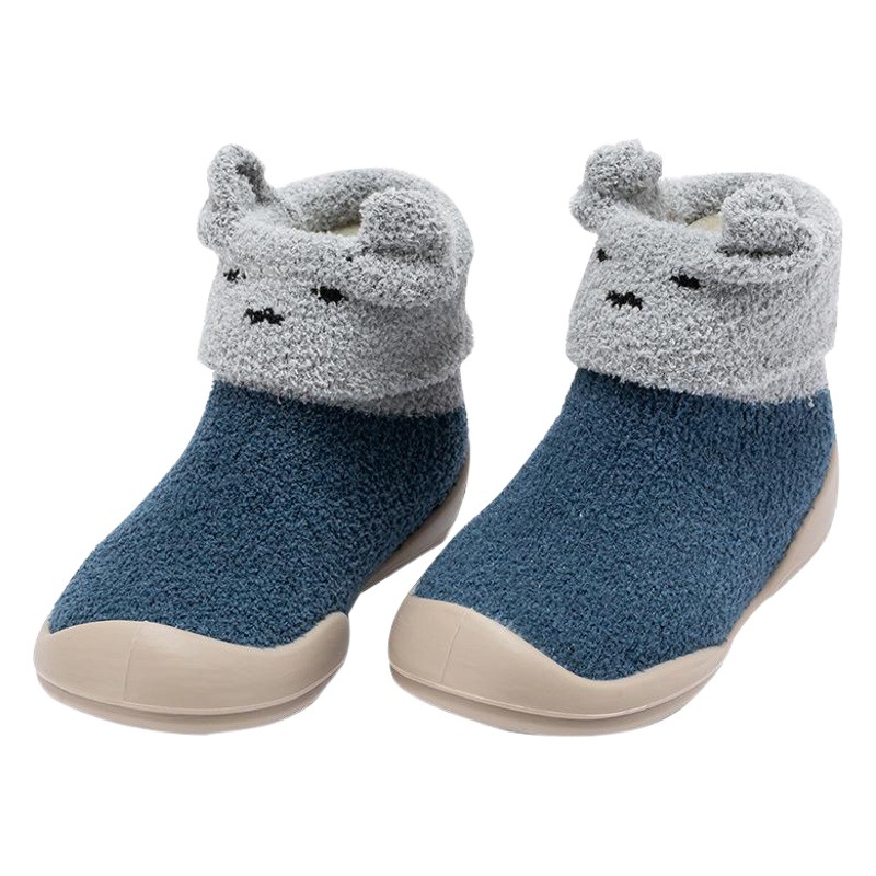 Children's Floor Socks Autumn and Winter Cartoon Three-Dimensional Baby Shoes Mid-Tube Soft Sole Non-Slip Thickened Baby Walking Shoes Wholesale