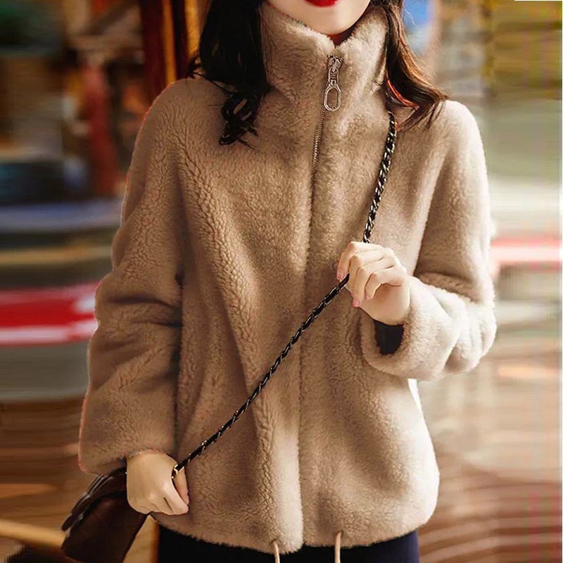 Picture of Coral Velvet Zipper Sweatshirt for Women Fleece-Lined Thickeneded Autumn and Winter 2025 New Trendy Ins Double-Sided Velvet Warm Turtleneck Jacket