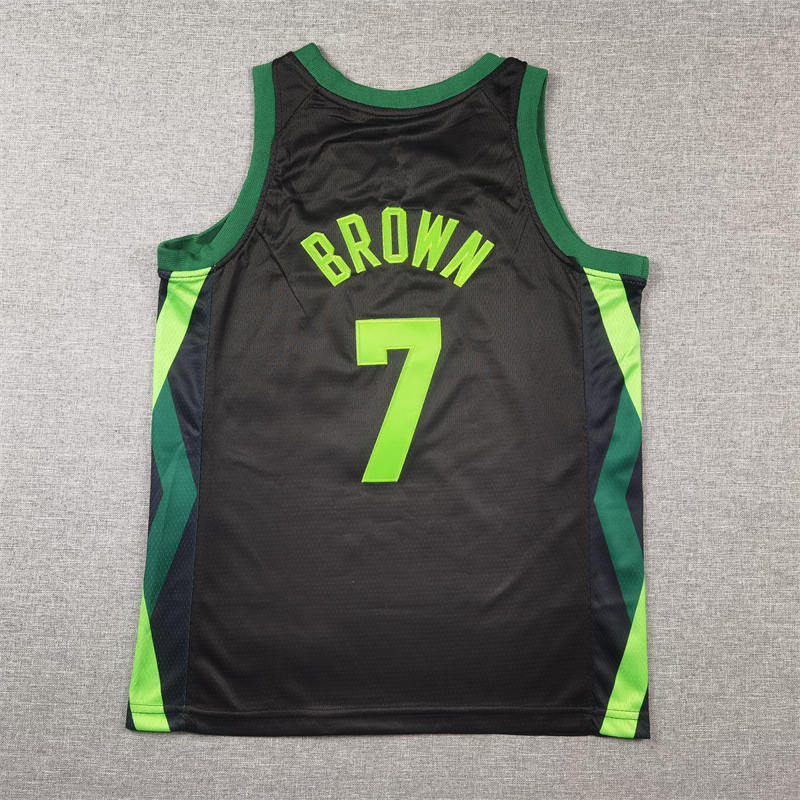 Picture of 2025 New Season Jersey Children's Wear Celtic 7 Brown Green Black City Edition Basketball Jersey