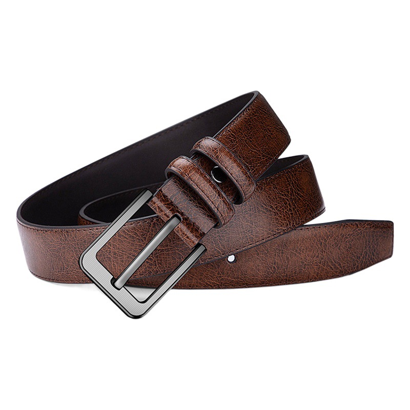 Paul Genuine Leather Cowhide Retro Belt Two-Color Small Pin Buckle Business Belt Casual Men's Trendyy Versatile Trouser Belt