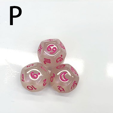 Picture of 12-sided two-color star symbol DICE twelve-sided constellation DICE D12 game Lucky Star throw sieve DICE