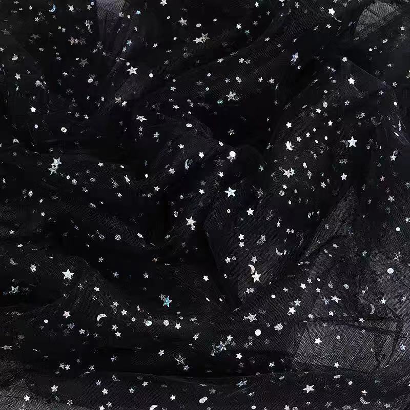 Picture of Can be used for cutting star and moon yarn sequins cloth net red yarn soft veil mesh gauze hand gift decorative gauze star yarn