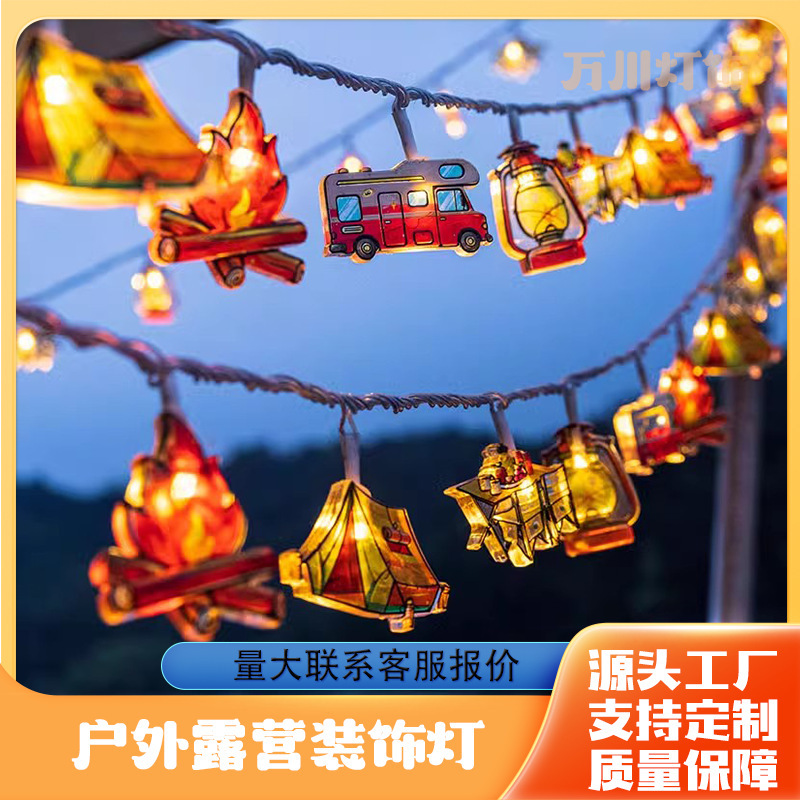 Led Solar String Lights Outdoor Camping Style Atmosphere Lights Camp Camping Style Canopy Tent Hanging Lights Lights Decorative Lights Lanterns