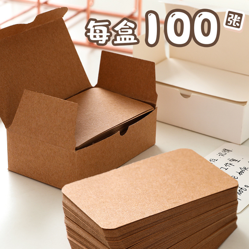 DIY Graffiti Cards Message 100 Blank Hard Cardstock English Word Cards Kraft Small Cards Postcards for Writing