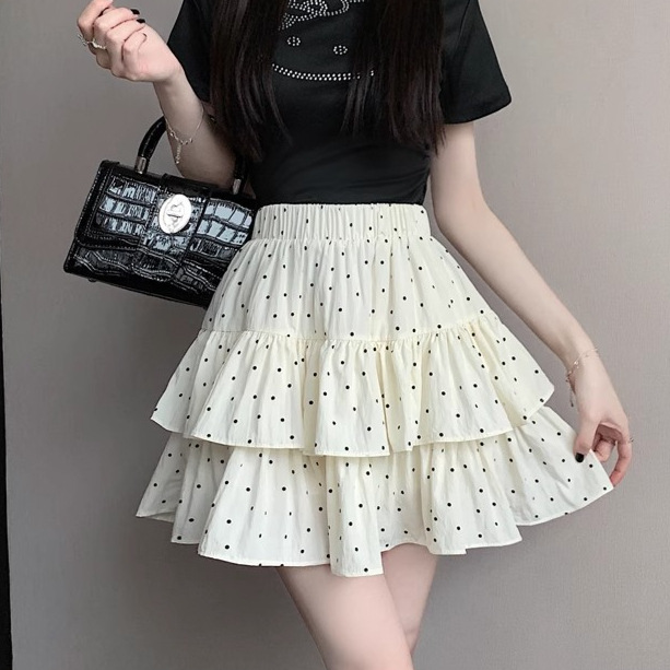 Pure Desire Hot Girl Cake Skirt Skirt Women's Petite High Waist All-match A- line Puffy Short Skirt Ballet Style Short Skirt Women