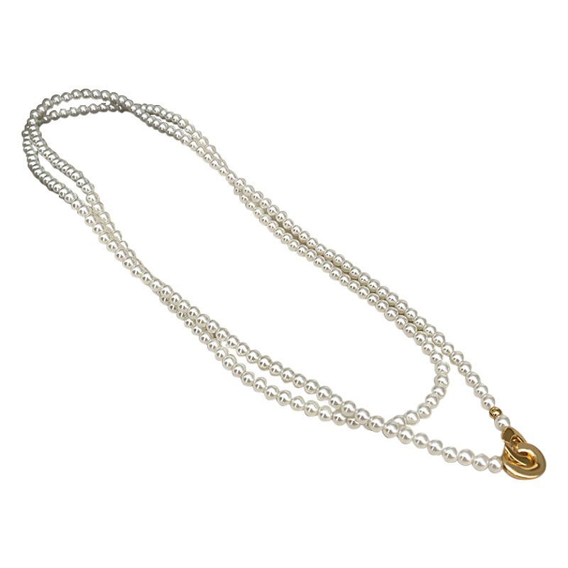 French Retro Stylish Round Shijia Pearl Sweater Chain Women's High-End Long Elegant Versatile Design Necklace