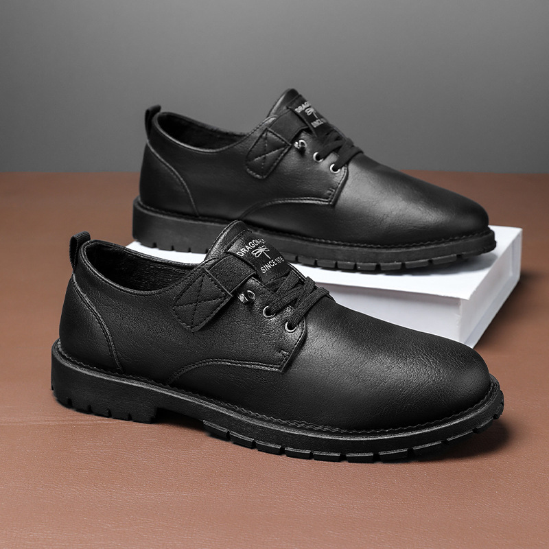 Workwear Shoes Men's New Casual Leather Shoes Men's Big Toe Leather Shoes Slip-on Outdoor Trendy Foreign Trade