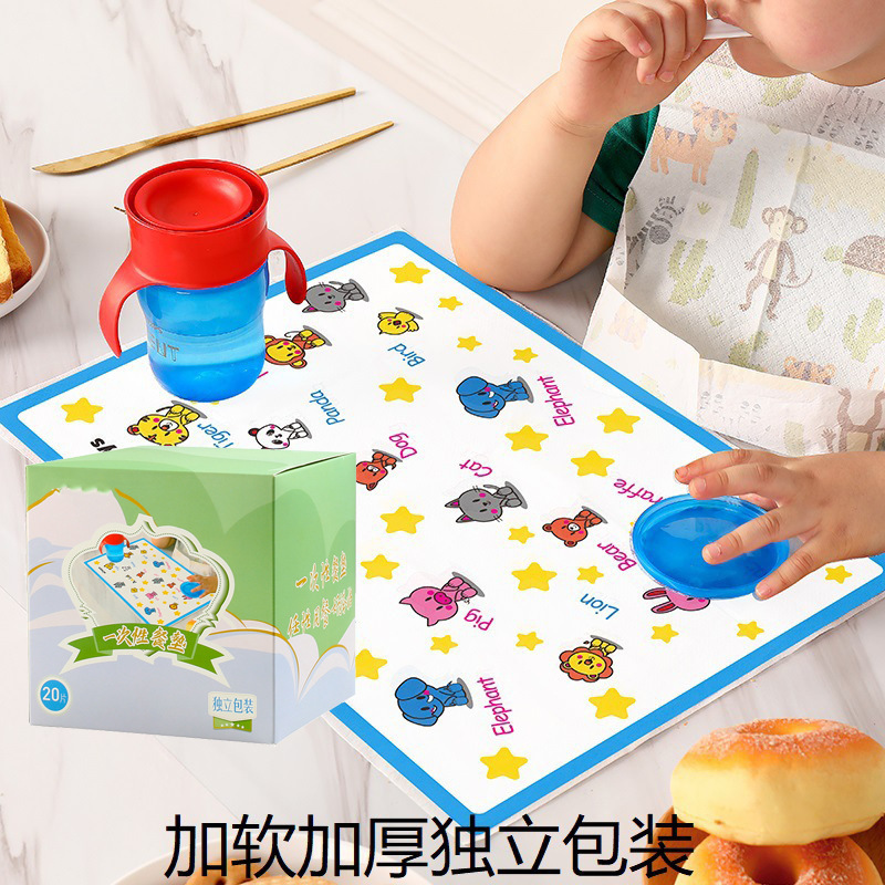 Picture of Disposable Placemat Baby Going Out Portable Table Mat Oil-proof Waterproof Baby Dining Mat Disposable Table Mat Mat Table Mat Table Cloth